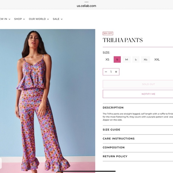 CeliaB Trilha Set! Pants + Top SMALL NWT - Picture 12 of 12